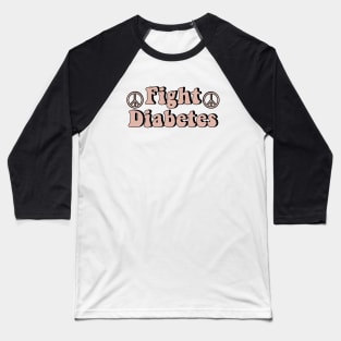 Fight Diabetes Dusty Rose Baseball T-Shirt